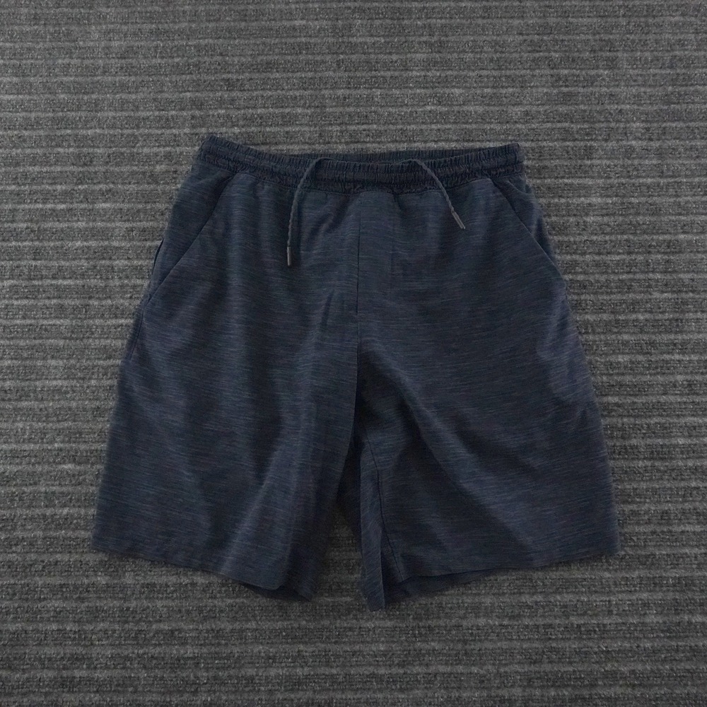 Lululemon T.H.E. Shorts Mens Large Blue Space Dye Lined Athletic Gym Training